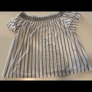 Off the shoulder striped top